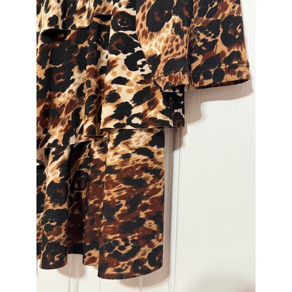 Susan Graver Animal Print Ruffled Blouse/Tunic, Size L - Picture 4 of 6